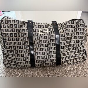 Vintage 80’s Fendi Black and Cream Monogram Tote Bag